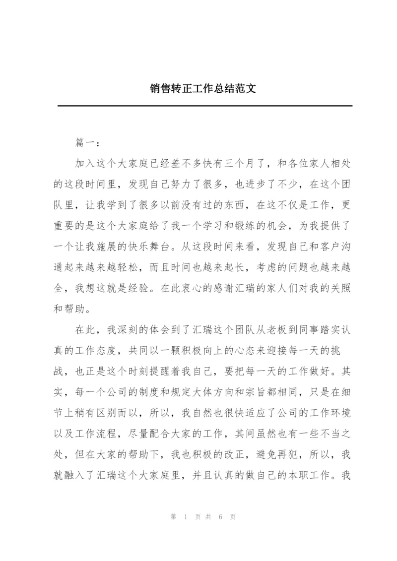 销售转正工作总结范文.docx