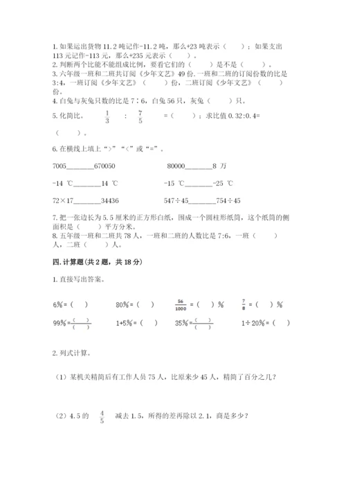 人教版六年级下册数学期末测试卷及参考答案【新】.docx