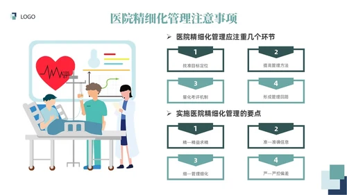 插画风绿色医院精细化管理精细化管理基础知识改革与实践