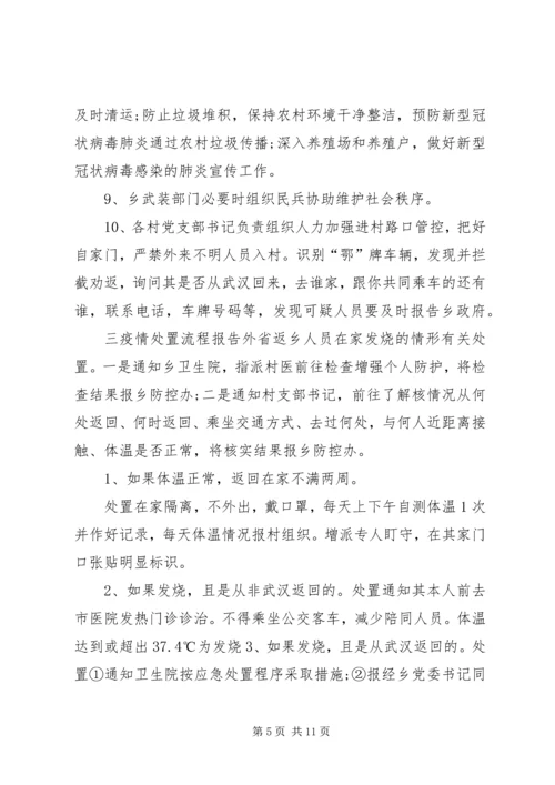 乡镇街道关于新型冠状病毒感染的肺炎疫情处置工作应急预案两套合编新型冠状病毒肺炎疫情.docx