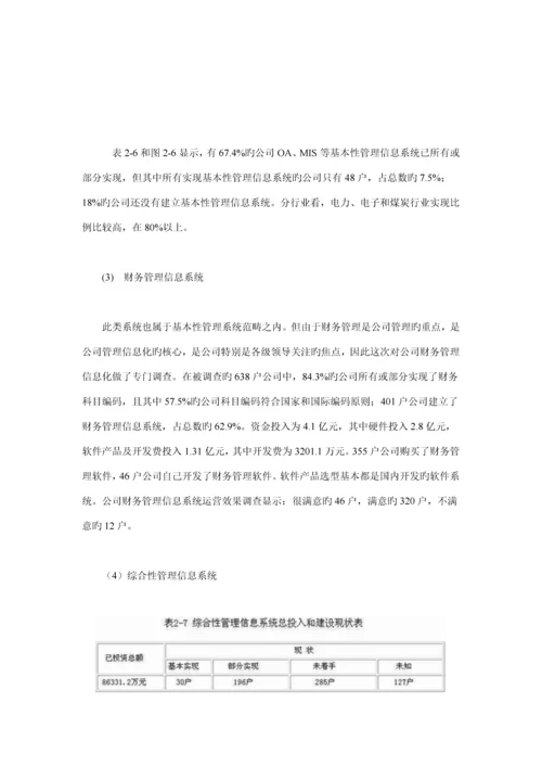 我国企业信息化建设现状调查汇总报告.docx