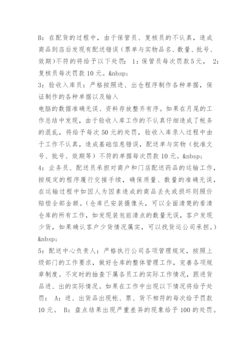 仓库管理人员奖罚制度.docx