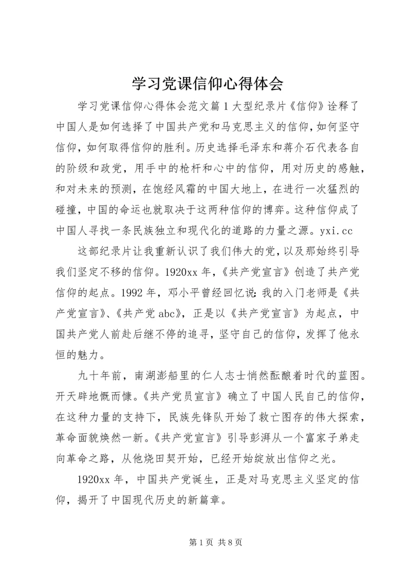 学习党课信仰心得体会.docx