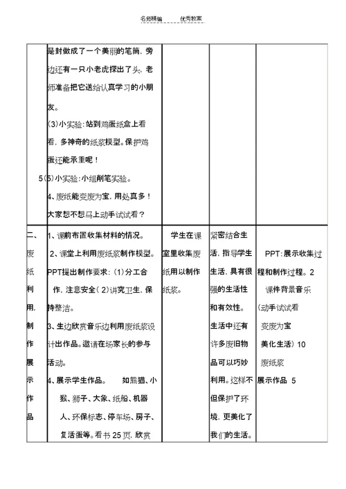 北师大版品德与生活二下《保护森林节约用纸》版教案