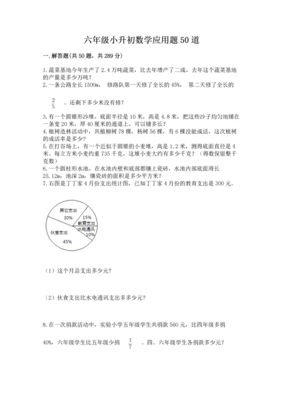 六年级小升初数学应用题50道精品【考点梳理】.docx