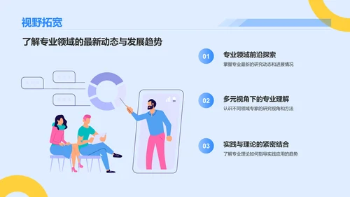 蓝色3D风大学生专业课汇报PPT模板