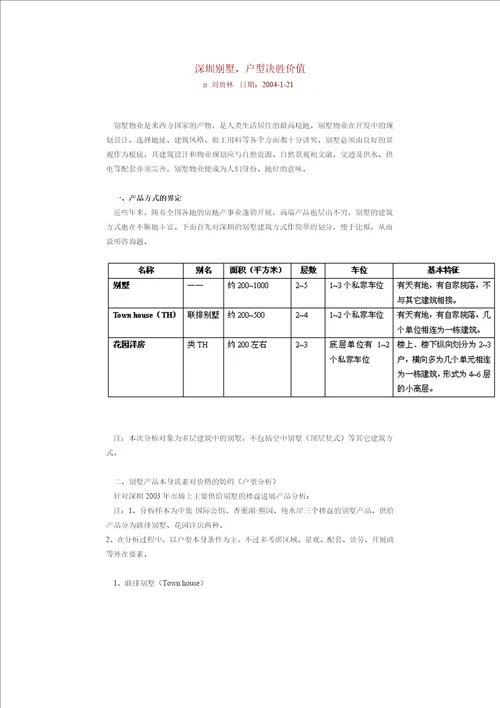 深圳别墅，户型决胜价值