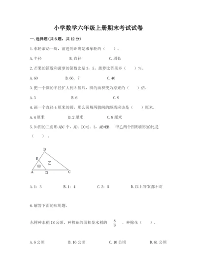 小学数学六年级上册期末考试试卷带答案（b卷）.docx