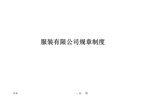 服装有限公司全新规章管理新版制度.docx