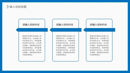 蓝色简约扁平风总结汇报PPT模板