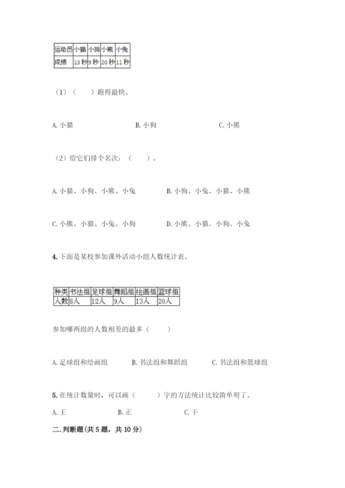 人教版二年级下册数学第一单元-数据收集整理-测试卷【真题汇编】-(2).docx