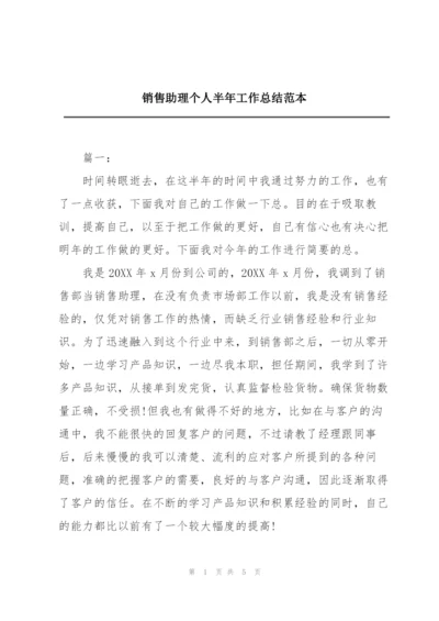 销售助理个人半年工作总结范本.docx