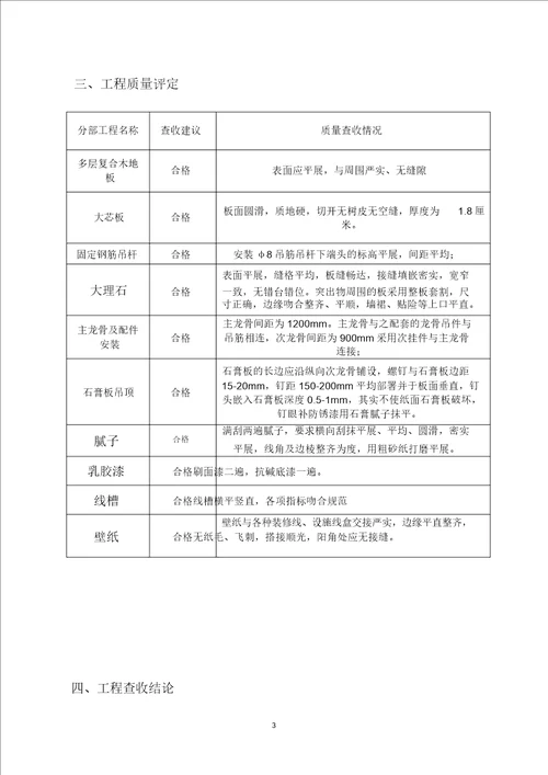 装修竣工验收报告范本