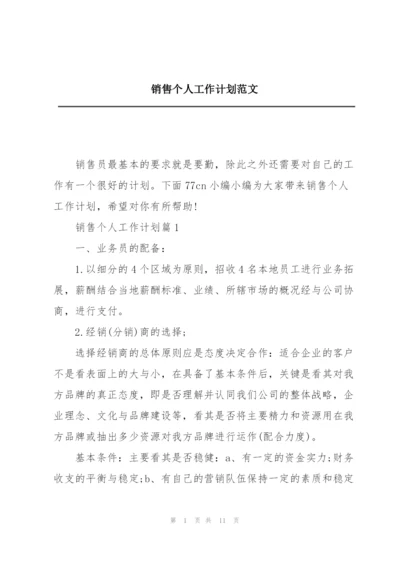 销售个人工作计划范文.docx