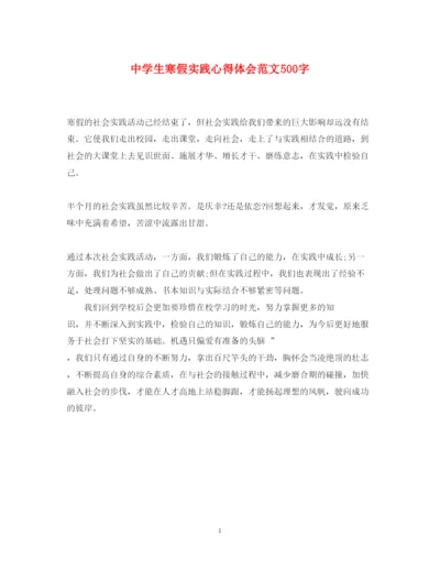 精编中学生寒假实践心得体会范文500字.docx