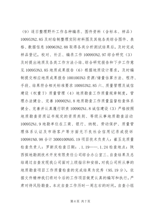 地质勘测企业工作自查情况报告.docx