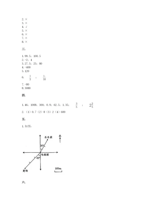 青岛版六年级数学下学期期末测试题附答案【黄金题型】.docx