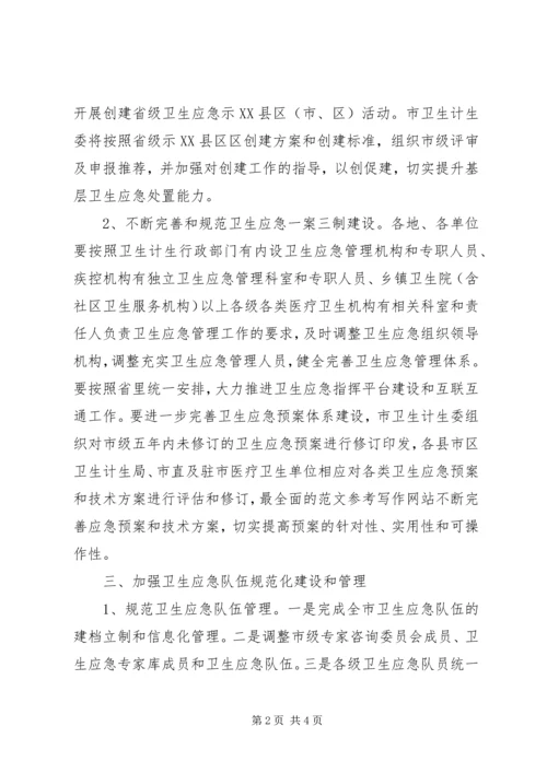 全市XX年度卫生应急工作要点精选.docx