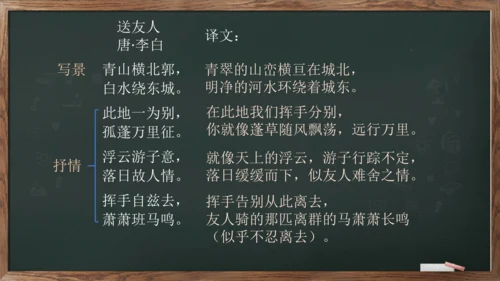 八年级下册语文第六单元课外古诗词诵读《送友人》课件(共12张PPT)