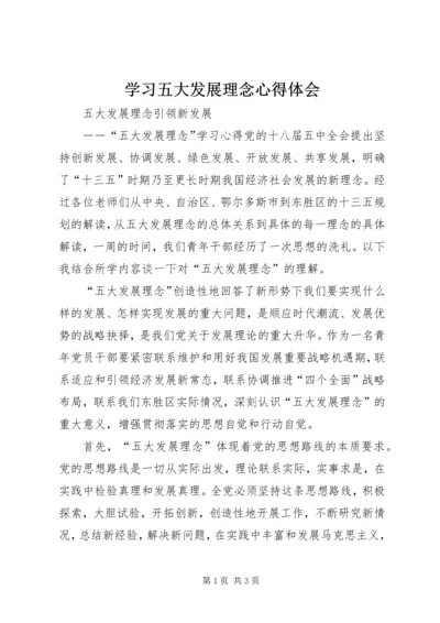 学习五大发展理念心得体会 (3).docx