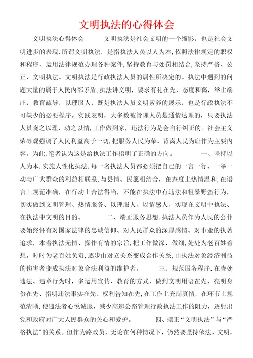 文明执法的心得体会 (5)