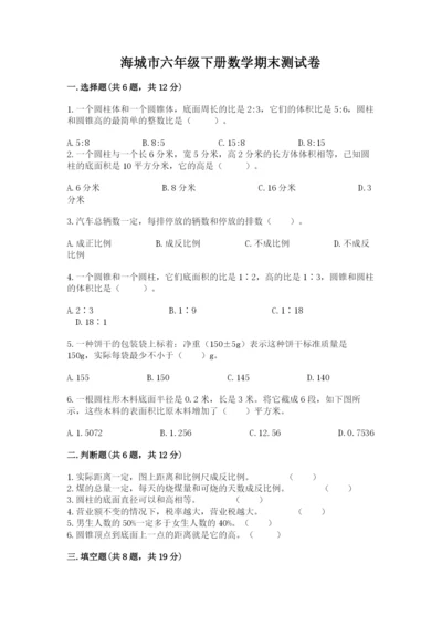 海城市六年级下册数学期末测试卷必考题.docx