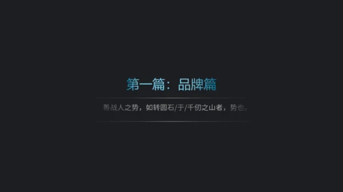 蓝黑大气商务风品牌介绍通用PPT模板