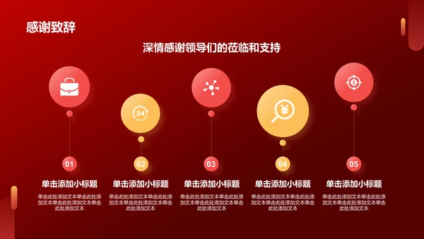 红色渐变风热烈欢迎各级领导莅临指导工作PPT模板