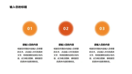 橙色简约风商务总结PPT模板