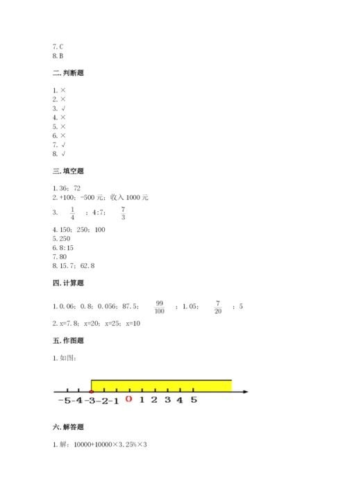 冀教版小学六年级下册数学期末综合素养测试卷精品【必刷】.docx