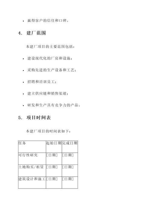 建厂方案策划书