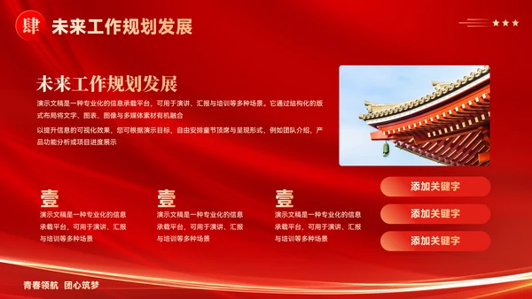 红色党政风团支书个人述职报告ppt模板