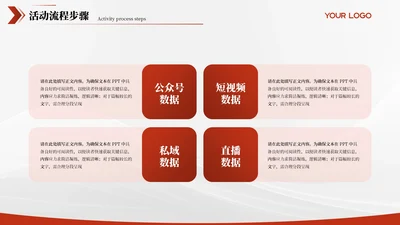 红色简约风4项矩阵PPT单页