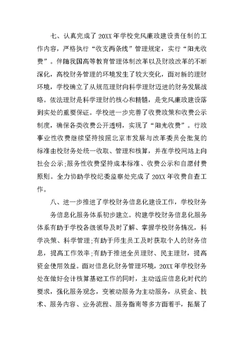 学校财务20XX年度工作总结