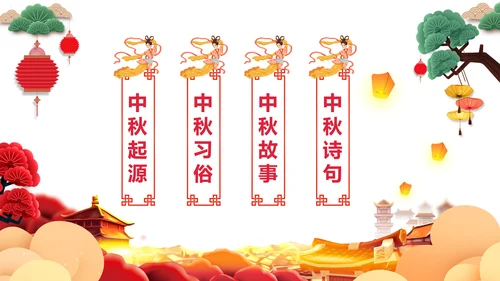完整内容中国传统节日中秋佳节赏月文化PPT模板