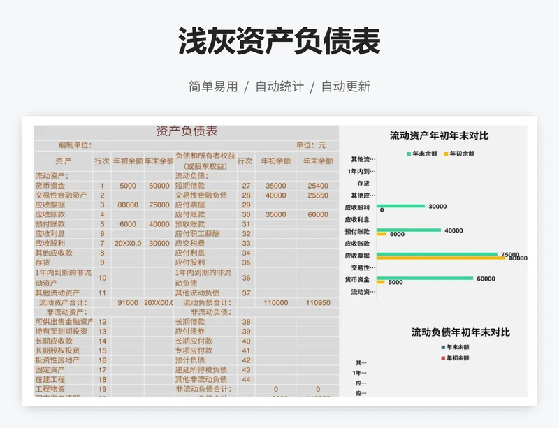浅灰资产负债表