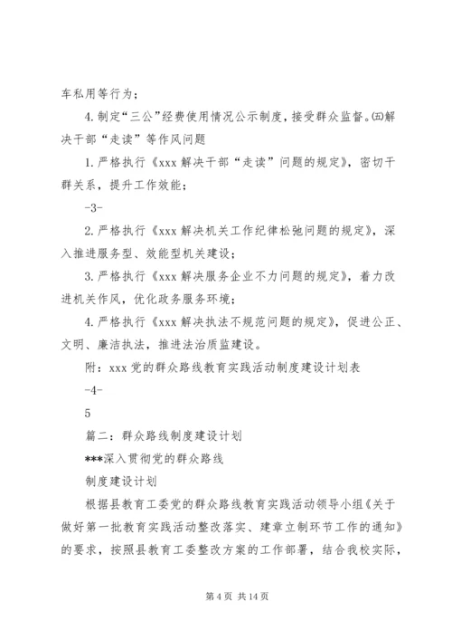 篇一：XX党的群众路线教育实践活动制度建设计划.docx