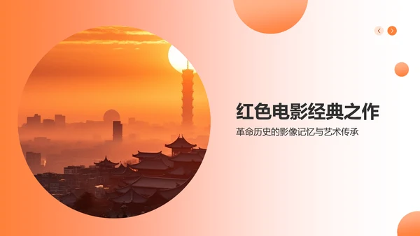 橙色渐变民族精神电影PPT模板