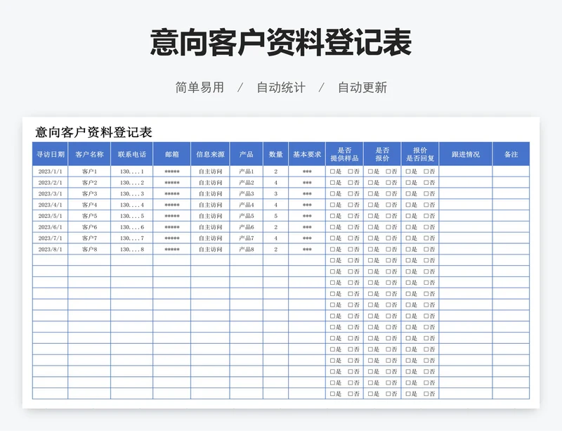 意向客户资料登记表