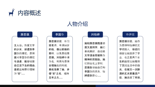 蓝黑手绘风格经典图书房思琪的初恋乐园分享PPT课件读书分享