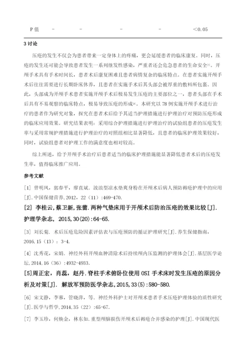 开颅术后患者压疮预防78例护理体会.docx