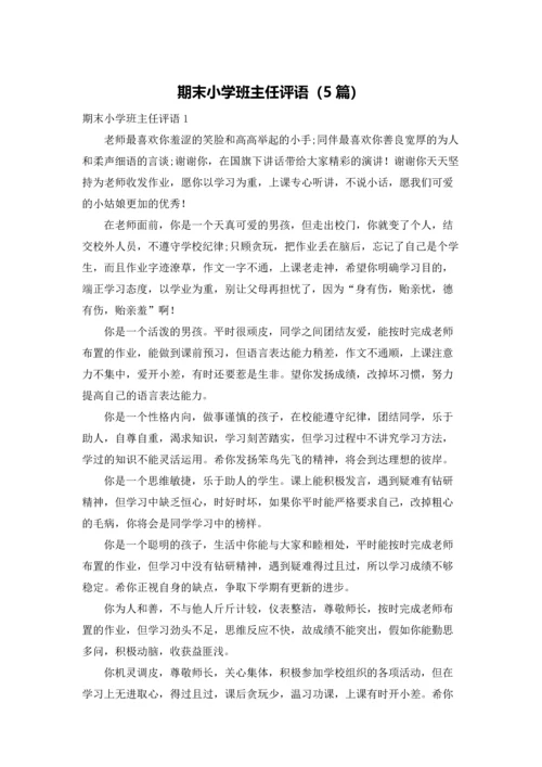 期末小学班主任评语（5篇）.docx
