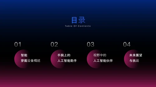 蓝紫渐变科技风人工智能穿戴设备介绍PPT模板​