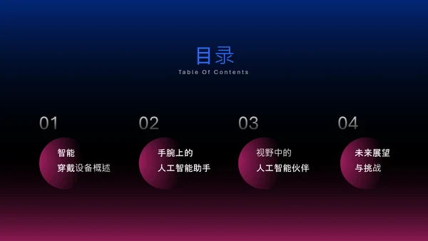 蓝紫渐变科技风人工智能穿戴设备介绍PPT模板​