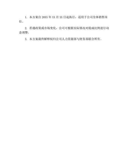 销售提成方案（修订版）