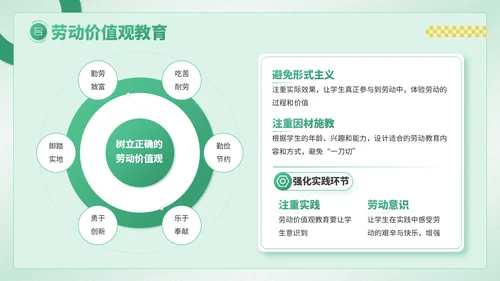 绿色卡通风劳动节学生德育教育PPT模板