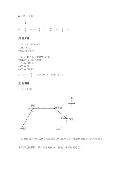 小学数学六年级上册期末测试卷附答案【研优卷】.docx