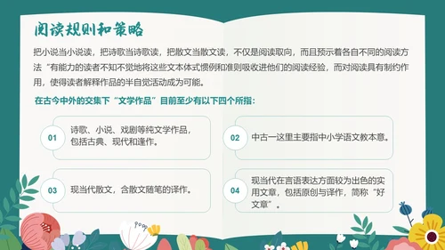 绿色插画风阅读教学设计多文本阅读教学设计课件PPT模版读书