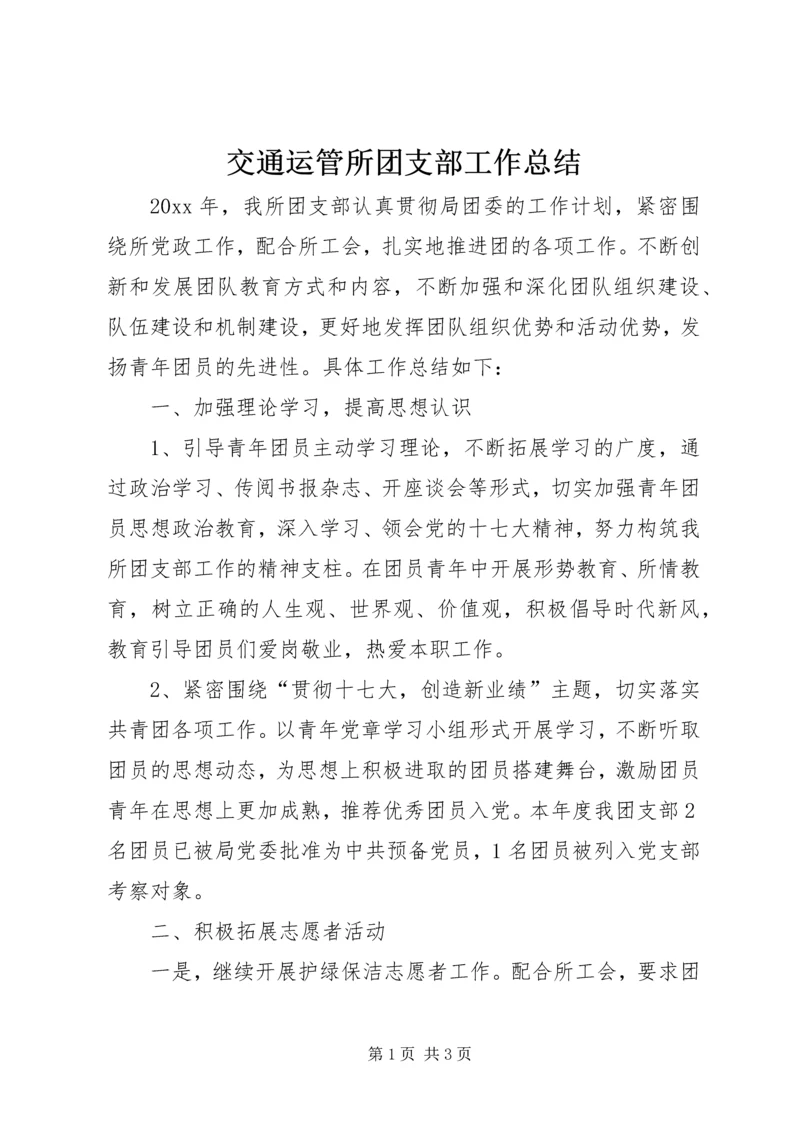 交通运管所团支部工作总结精编.docx