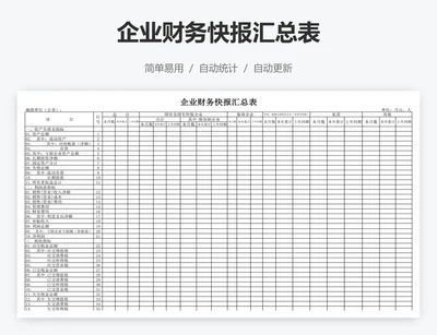 企业财务快报汇总表